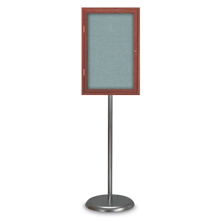 United Visual Products Corkboard, Double Door, Radius Frame, 48x36", Bronze/Burgundy UV7003-BRONZE-DBURGU